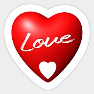 Love in a 3D red heart Sticker